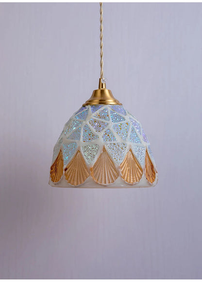 Glass Ceiling Chandelier Creative Sea Shell Lampshade Bedroom Bedside Hanging Lamp Interior Decoration Lighting Pendant Lights