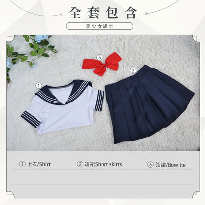 Costume de Cosplay de marin Anime Tsukino pour femmes, robe JK rose bleu Usag rouge  halloween  uniforme  japonais pour filles