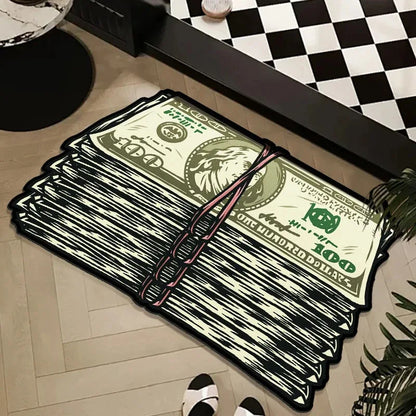 VIKAMA Fashion Print Dollar Mat Insulating, Warm, Non-Slip Entrance Hallway Doormat Bathroom Toilet Rug Home Decor