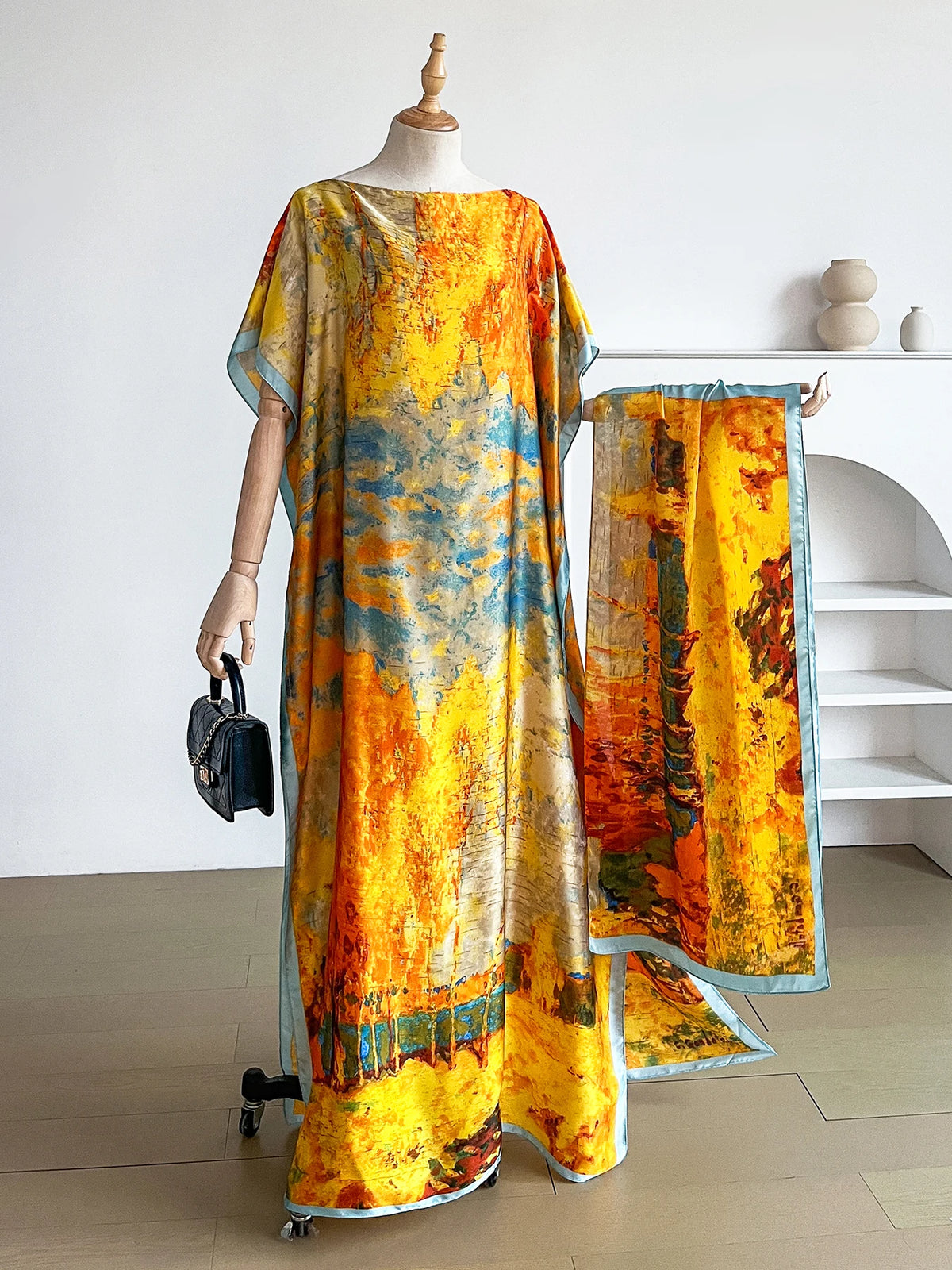 New 2026 Summer Women's Satin Silk Sunscreen Rob African Dashiki Dubai Style Beachwear Fashionable Abaya Clothing
