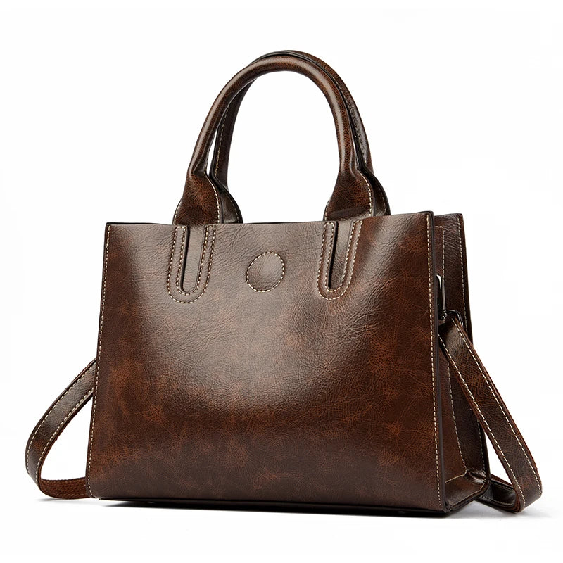 Luxury Female Trend Vintage Tote Bag High Quality Leather Crossbody Shoulder Bag Women Brand Designer Large capacity Handbag