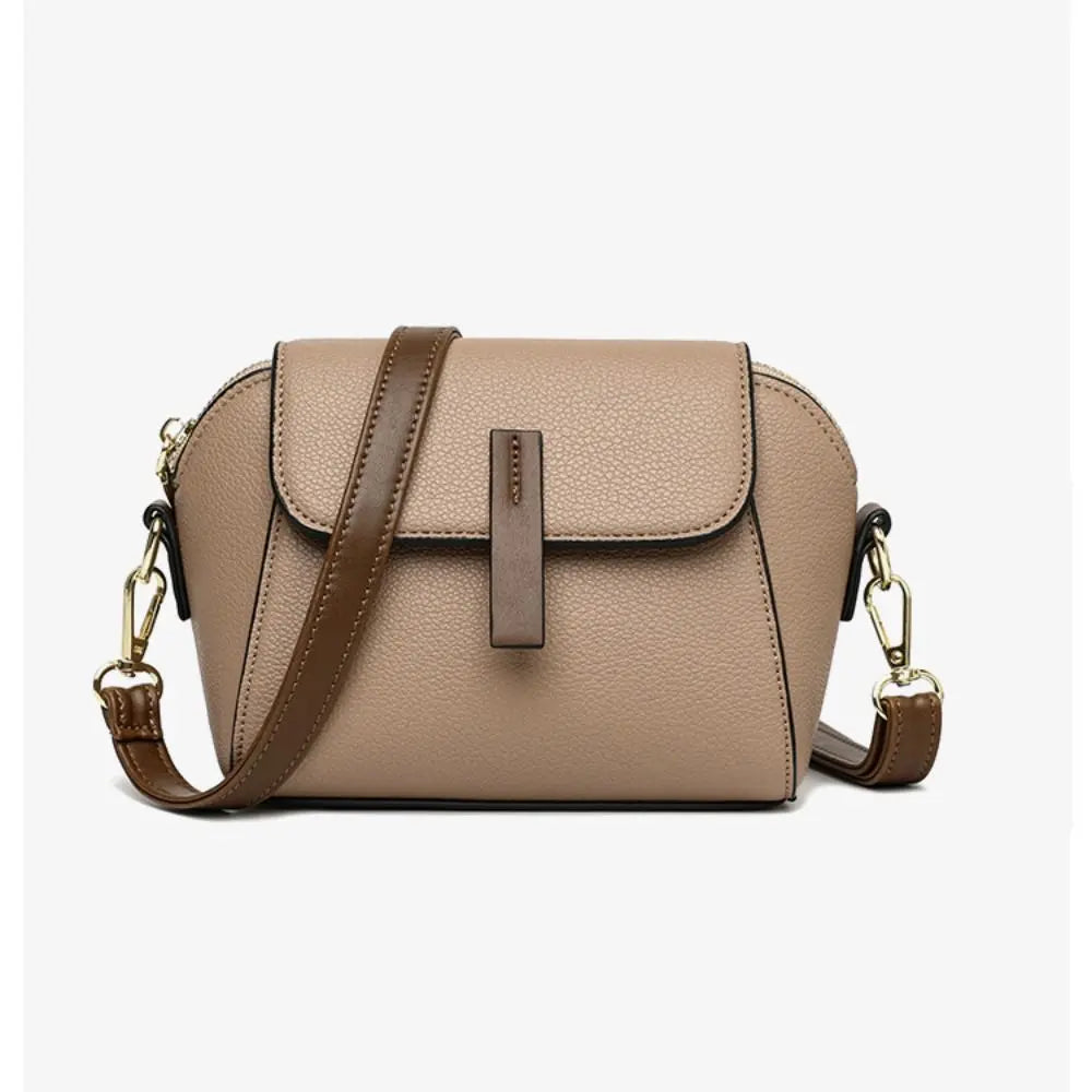 Genuine Leather Women Crossbody Bag Shoulder Bags Luxury Solid Color Cow Leather Handbag Elegant Female Messenger Bag