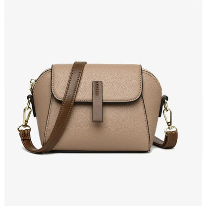 Genuine Leather Women Crossbody Bag Shoulder Bags Luxury Solid Color Cow Leather Handbag Elegant Female Messenger Bag