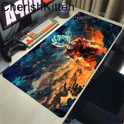 Anime Dragon Ball Mousepad HD Printing Computer Gamers Locking Edge Non-slip Mouse Pad XL Super Saiyan Goku Keyboard PC Desk Mat