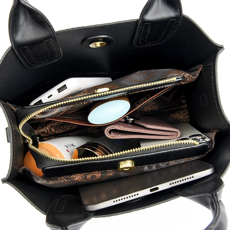 Luxury Female Trend Vintage Tote Bag High Quality Leather Crossbody Shoulder Bag Women Brand Designer Large capacity Handbag