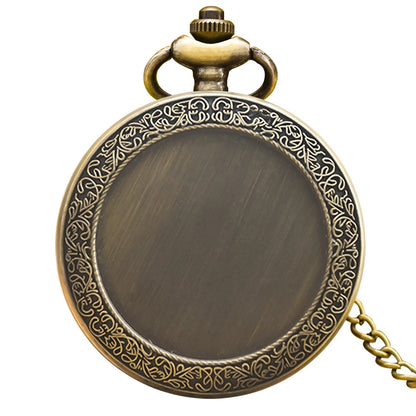 Retro Charm Neutral Fashion Textuable Quartz Pocket Watch Steampunk Men's and Women's Necklace Pendant Gift