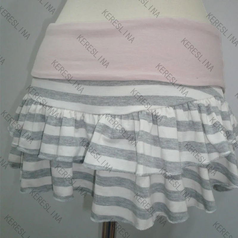 New Subculture Spice Girl Striped Slim Skirt Trendy Elegant Sweet Female High Street Aesthetic Skirt European and American Skirt
