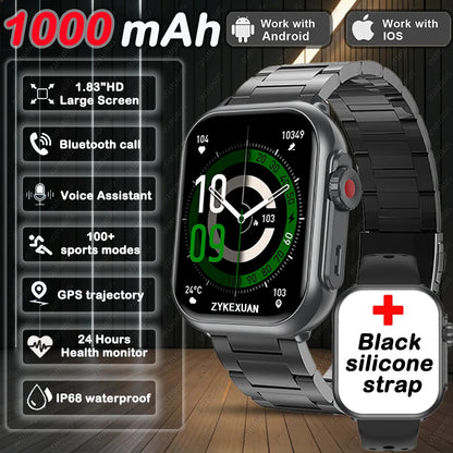 2026 New 1000 mAh Smart Watch Men Women 1.85“HD AMOLED GPS track Full Touch Screen IP68 Waterproof Bluetooth Call SmartWatch Man