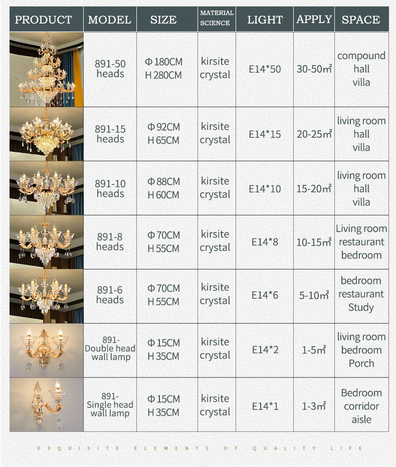 European Style Pendant Lamp Living Room Lamp Crystal Luxurious Atmosphere French Style Restaurant Lamp Duplex Building Lights
