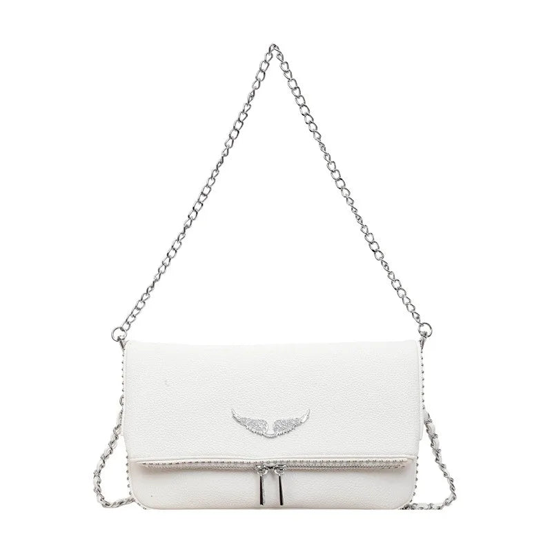 Fashionable Retro Ladies Chain-Shoulder Square Bag Luxury Textured Crossbody Shoulder Bag Women Handbags and Purses Underarm Bag