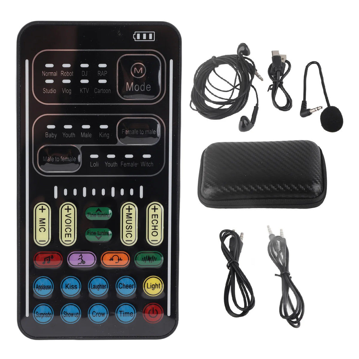 I9 Voice Changer Set Multifunction Portable Recording Mini Sound Card for Game  Recording Computer Sound Changer