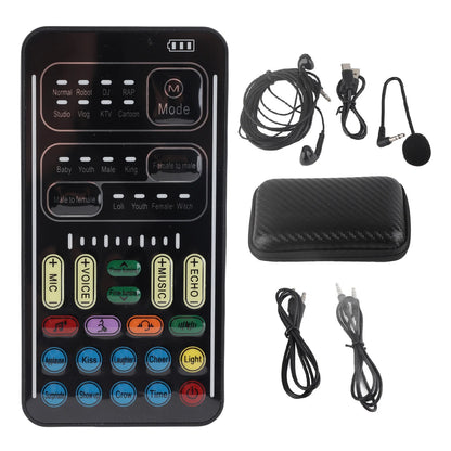 I9 Voice Changer Set Multifunction Portable Recording Mini Sound Card for Game  Recording Computer Sound Changer