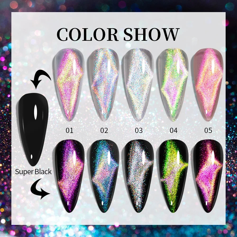 AWStorG 7.5ml Starlit Chameleon Cat Magnetic Gel Nail Polish Double Colors Semi Permanent UV Gel Varnish Need Black Base