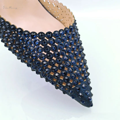Navy Blue New Design Envelope Style Ladies Bag And High Heels Nigerian Fashion Ladies Shoulder Bags For Party Or Commuting