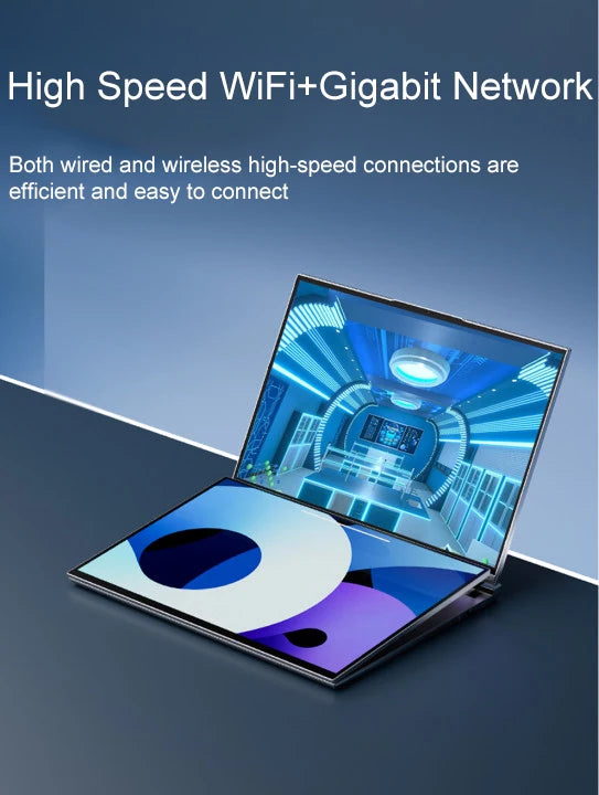 GLF-S1 Laptop 16+16 Inch Big Dual Screen Intel I3-1215U Laptop Computers Camera Windows 11 DDR4 M.2 2280 2TB WIFI Dual Notebook