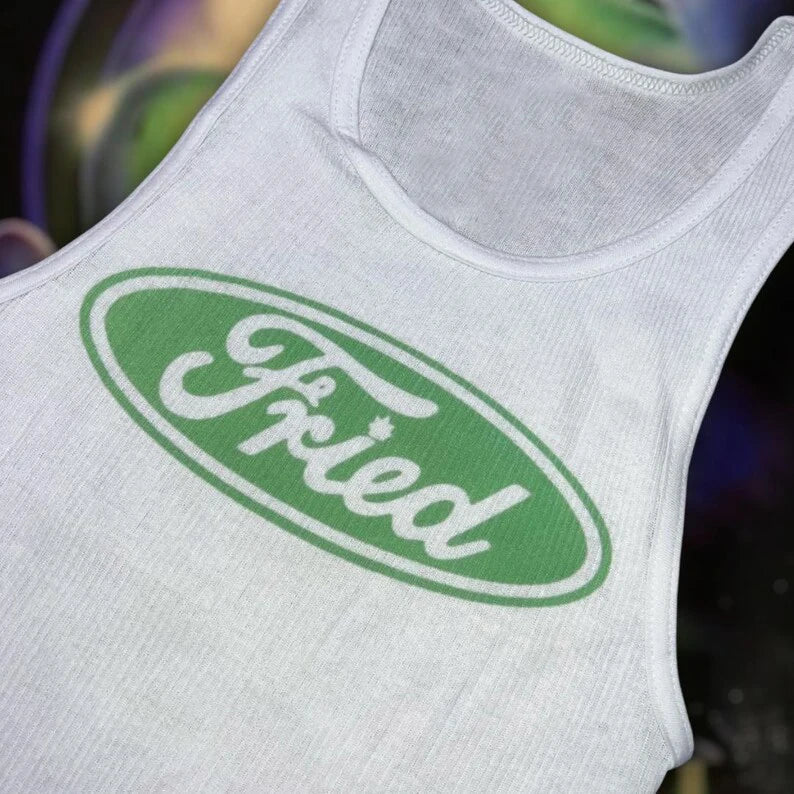 Fried Tank Top Street Gothic Style Top 20 Inch Vest Emo Girls Aesthetic Letter Print Grunge Goth Camisole Top Female Clothing