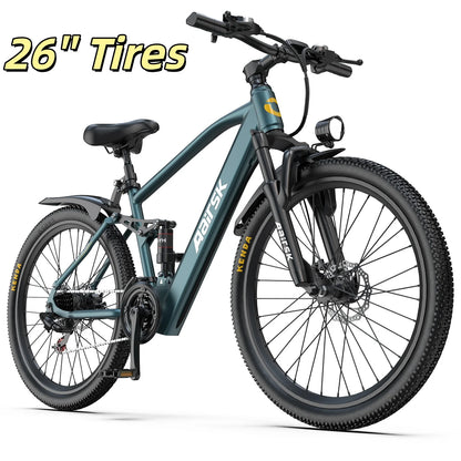 Electric Bike for Adults, 750W Peak Ebike, 40Miles 25MPH Electric Mountain Bike, 24''/26" Adult Electric Bicycle with 36V Battery, 21 Speed, Full Suspension, UL 2849 Certified