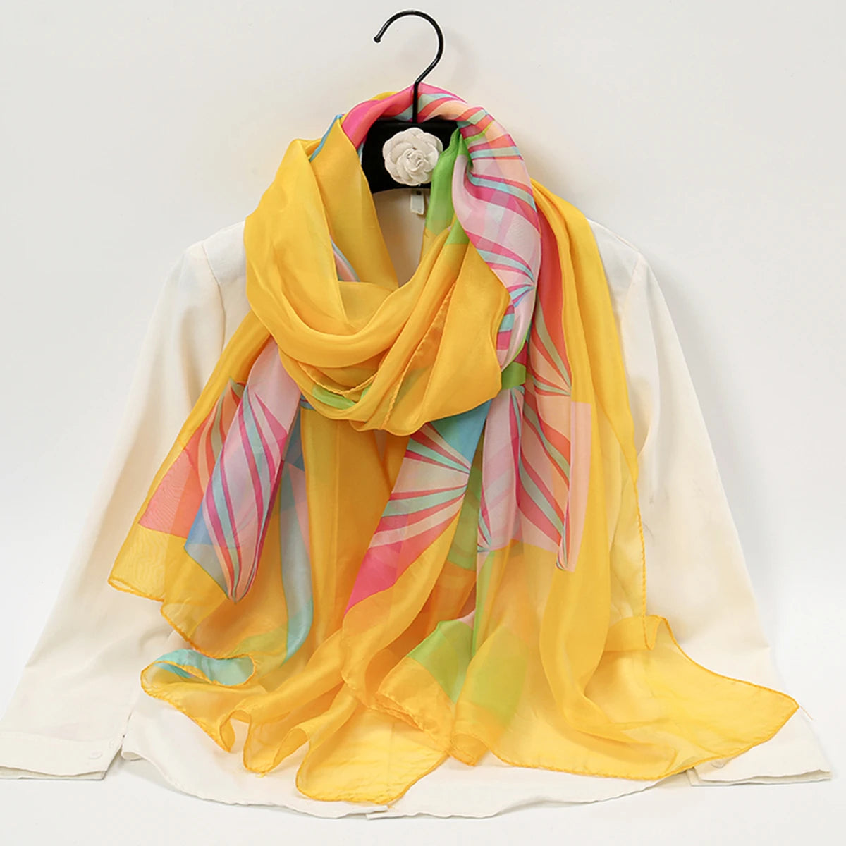 Wholesale Women Fashion Chiffon Scarf For Muslim Hijab Peony Flower Bandana Summber Beach Sarong Printed Soft Beach Scarf Shawl