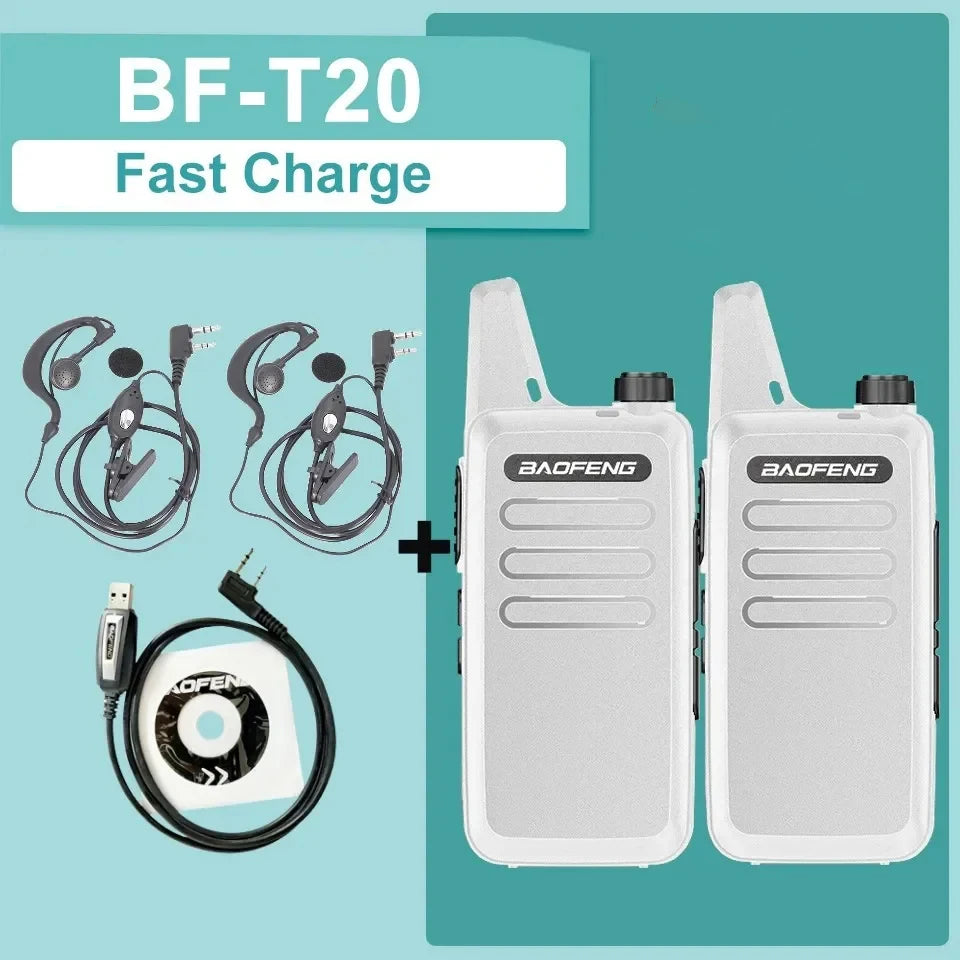 1/2PCS Baofeng BF-T20 Walkie Talkie Mini Micro USB Charging Portable Two Way Radios Upgrade Of BF-C9 KD-C1 For Hunting Kid’s Toy
