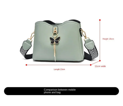 2025 Women White Handbag New Designer Butterfly Tassel PU Leather Messenger Bags Ladies Crossbody Female Tote Shoulder Bag