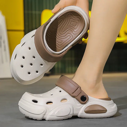 2026Summer Men's Slippers Outdoor Sandals Beach Comfortable EVA Soft Slides Clogs Casual Garden Shoes Men Indoor Home Slippers