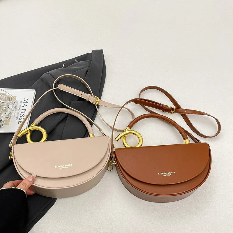 Small Crossbody Bags For Women Designer Semicircle Saddle Bag 8 Colors Pu Leather Handbag Luxury Brand Lady Shoulder Bags