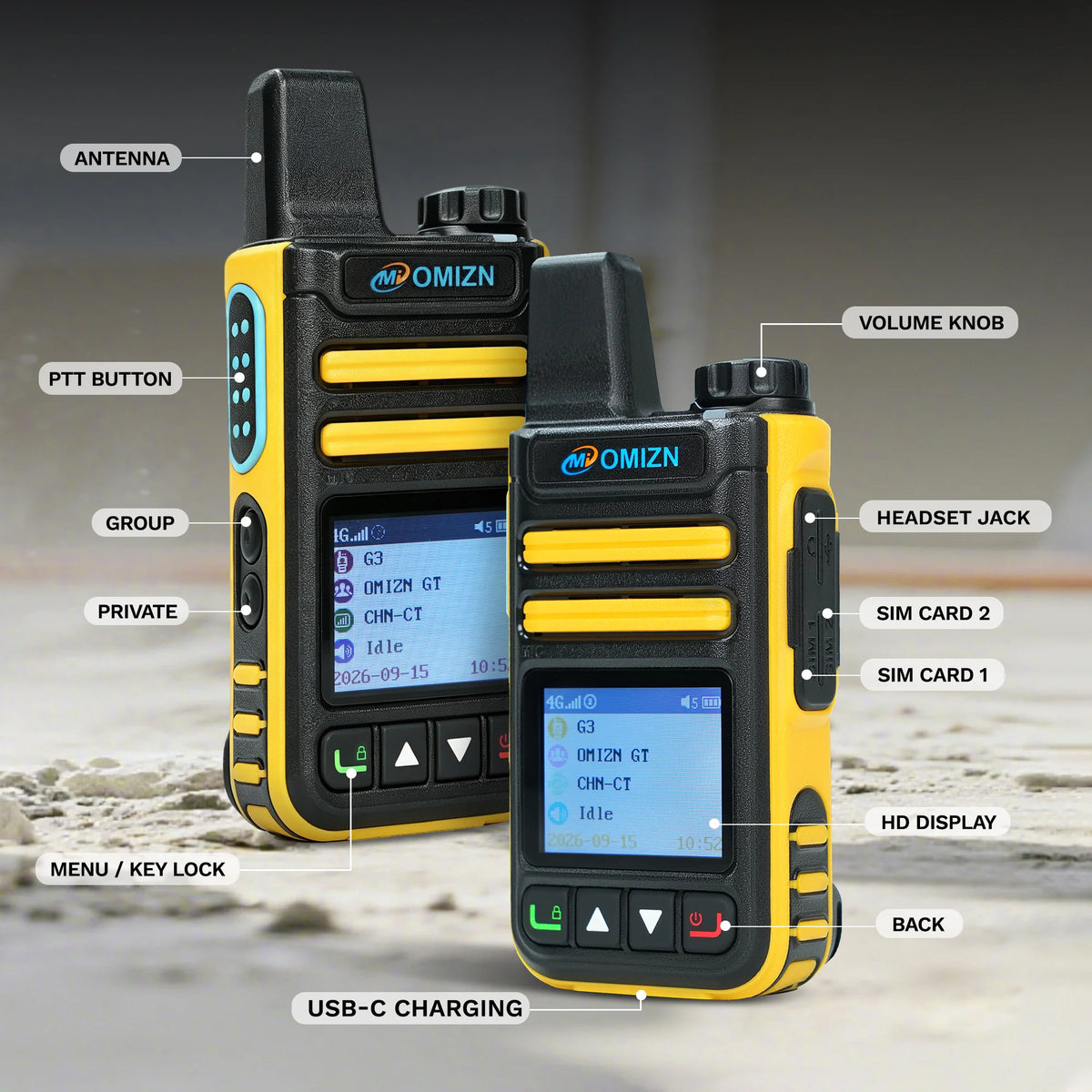 OMIZN Walkie Talkie 4G Global Signal Radio 5000 Km POC Radios Long Range Camping Waterproof IP65 Portable Distance Calling G3