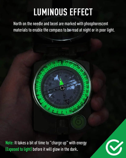 Metal Tactical Survival Military Compass Professional High Precision Sighting Navigation Luminescent for Outdoor Hiking Geology