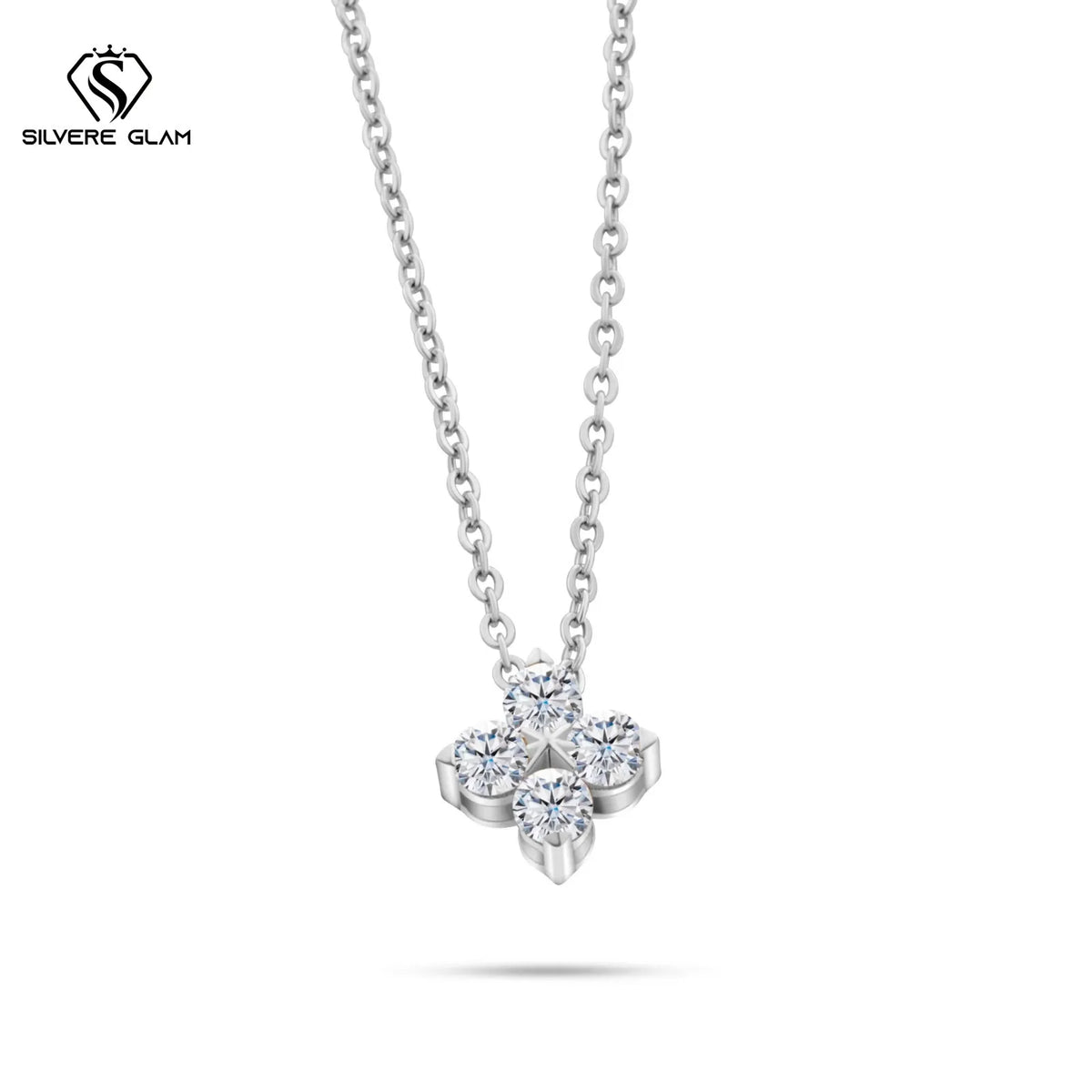 Classic Four Leaf 925 Sterling Silver 0.4CT D Color Moissanite Silver Necklace Chain For Women Fine Jewelry Gift Birthday Party