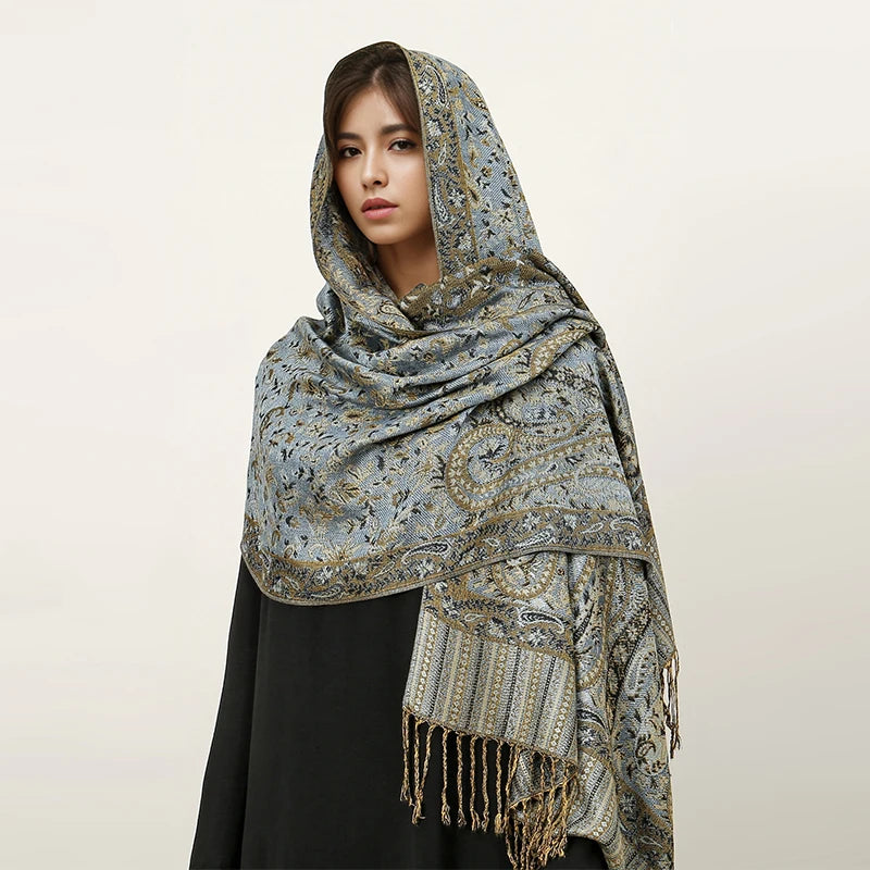 2024 Luxury Brand Cashmere Women Scarf Printed Winter Warm Shawl and Wraps Pashmina Bandana Long Jacquard Paisley Female Foulard