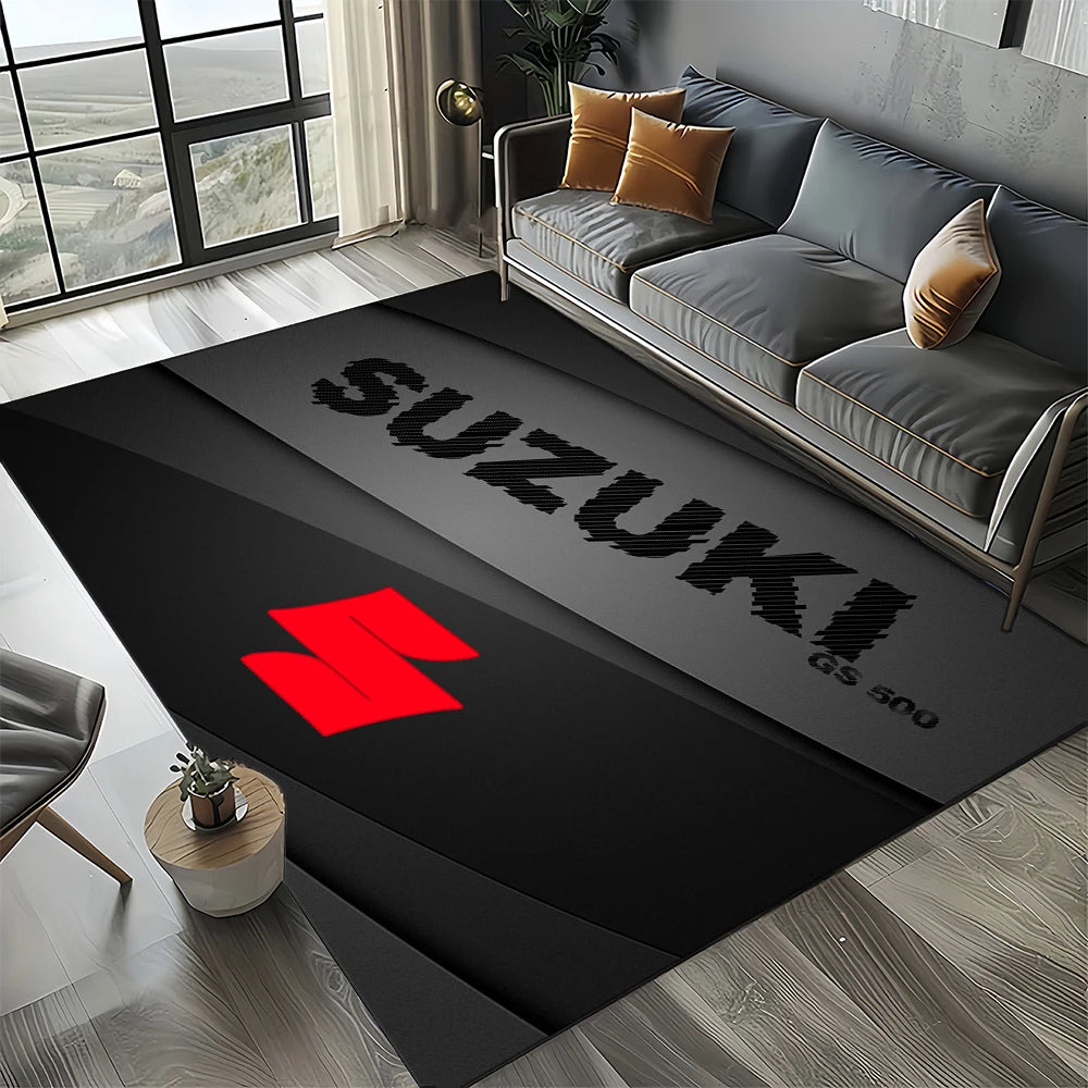 2025 Racing Car S-SUZUKI Logo Motorcycle Carpet Rug for Bedroom Living Room Home Sofa Decoration,kids Play Decor Floor Mat Gift