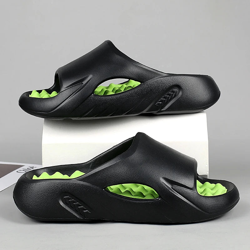 Men Massage Slippers Indoor Outdoor Sandals Beach Casual Shoes Comfortable Soft Slides Flip-flops Men's Sandals Big Size 46 47