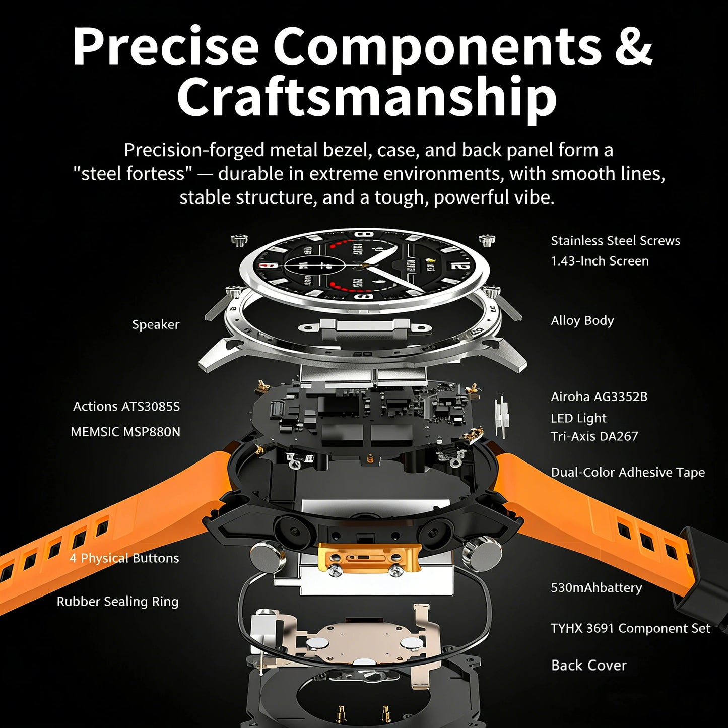 2026 HD300 Pro GPS Smart Watch for Outdoor Sports Offline Map 5.4Bluetooth Call Waterproof Health Travel Diving Smartwatch