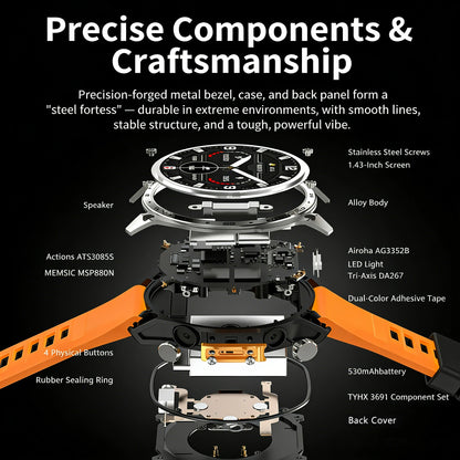 2026 HD300 Pro GPS Smart Watch for Outdoor Sports Offline Map 5.4Bluetooth Call Waterproof Health Travel Diving Smartwatch