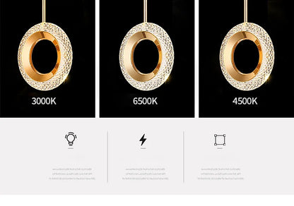 Modern Crystal LED Pendant Lamps Indoor Lighting For Home Decor Led Lights Living Room Bedroom Bedside Hanging Lamp