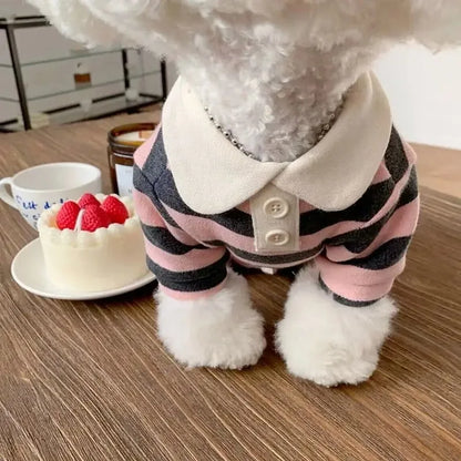 Summer Polo Shirt for Dogs Puppy Clothes Bichon Frise Chihuahua Stripe Dog Sweatshirt Dog Cooling Vest for Small and Medium Dogs