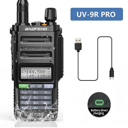 Baofeng UV-9R Pro V2 V1 Walkie Talkie IP68 Waterproof Dual Band Type-C Long Range Upgrade Tri-power Ham CB Radio Two Way Radio