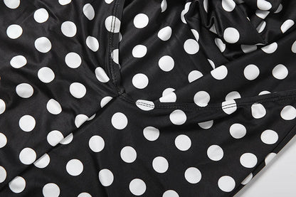 Nibber Wild Trend Romper Women Fashion Swing Collar Sexy Hottie Backless Polka Dot Print Halter Midnight Party Street Clubwear