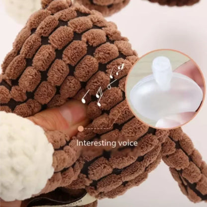 Interactive Cotton Rope Donkey Toy Grey/Brown Plush Sound Pet Training Game for Kittens And Dogs Creative Bite And Play Activity