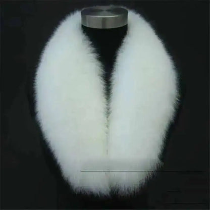 Natural Color Raccoon Fox Real Fur Collar Scarf Genuine Big Size Scarves Warp Shawl Neck Warmer Stole Muffler with Clip Loops #6