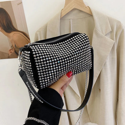 Luxury Bright Rhinestone Shoulder Bag Ins Style Crossbody Bag Fashionable Versatile Handbag Armpit Bags For Women Girls Gift