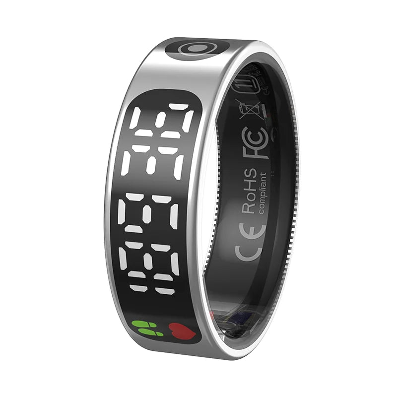 2026 New Smart Ring 5ATM Waterproof Bluetooth 5.1 Heart Rate Blood Oxygen Sleep Monitoring Men's and Women's Multi Sport Modes