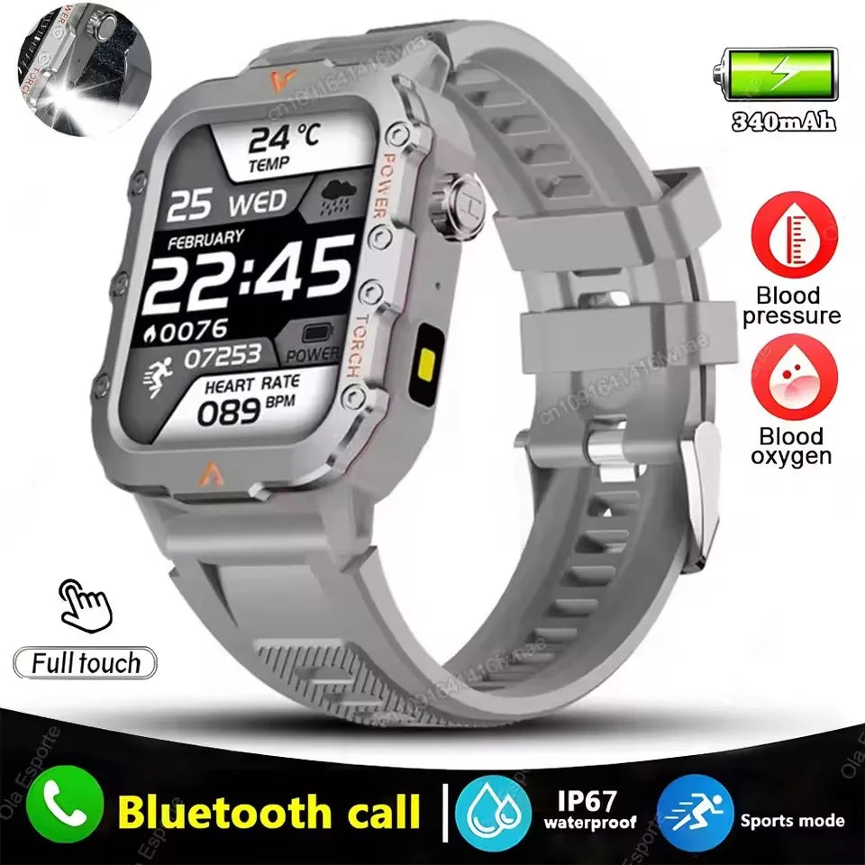 Military GPS Smart Watches For Men Flashlight Waterproof Outdoor Sport Tracker Bluetooth Call Smartwatch Man Women 2025 Pk h12