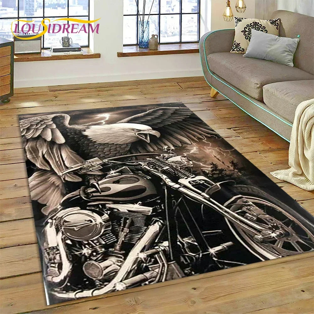 27 Style Harley-y Motorcycle Logo Rug Carpet for Living Room Bedroom Home Decor,floor Mat Non-slip for Sofa Doormat Gift kids