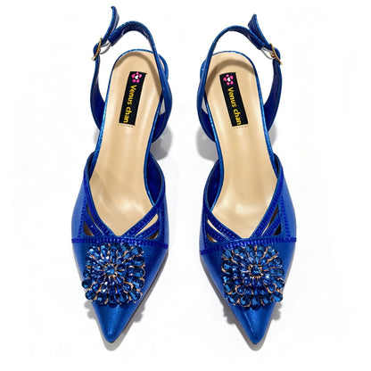New Shoes and Bags Matching Set Nigerian Women Heel Party for Women green Colour Italian Design Wedding INS Design