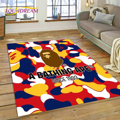 3D Printing B-BAPE Fashion Carpet Rug for Bedroom Living Room Home Sofa Decoration,Children Game Large Decor Floor Mat Gift