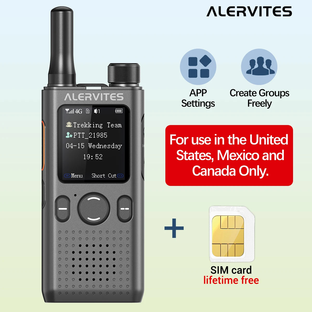 Baofeng AT1 POC Radio Lifetime Free Use Create Groups Freely Global 4G/5G Network Walkie Talkie Unlimited Distance ALERVITES