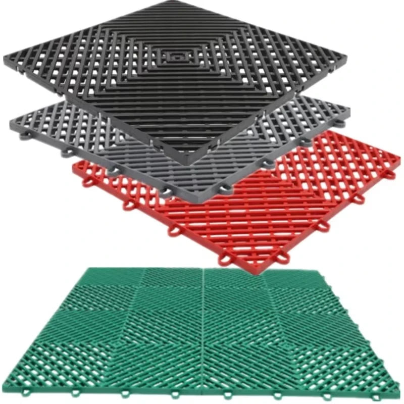 40PCS Pvc Garage Floor Tiles High Quality Pvc Car Garage Flooring Mat PP Plastic Interlocking Car Wash Room Tiles