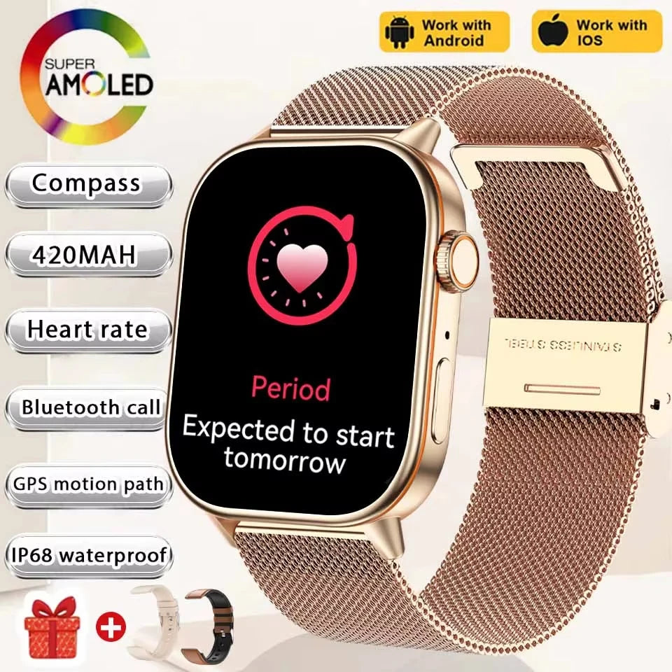 2026 New Multifunctional Smartwatch Women Gift Built-in GPS Bluetooth Call Music Fitness Sports Bracelet Sleep Monitor Watch Lad