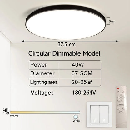 LED Ceiling Lamp 15W~50W Kitchen Light Fixture Bedroom Corridor Lustre Plat Led Lights Living Room Decor 220V Ceiling Chandelier